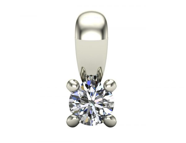 Diamant Solitär Anhänger 585/000 14 K Weißgold 1 Brillant  0,09 ct
