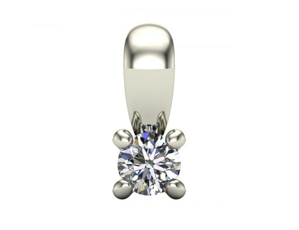 Diamant Solitär Anhänger 585/000 14 K Weißgold 1 Brillant  0,07 ct