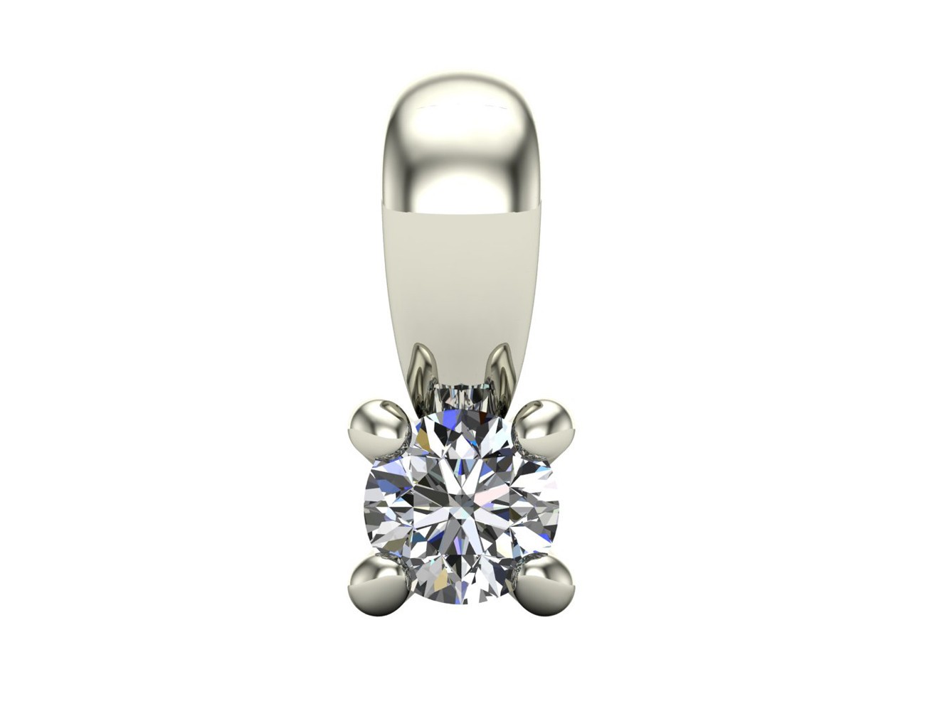 Diamant Solitär Anhänger 585/000 14 K Weißgold 1 Brillant  0,07 ct