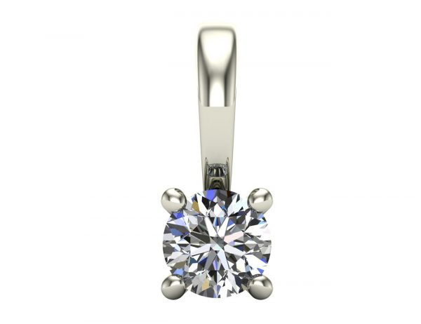 Diamant Solitär Anhänger 585/000 14 K Weißgold 1 Brillant  0,17 ct