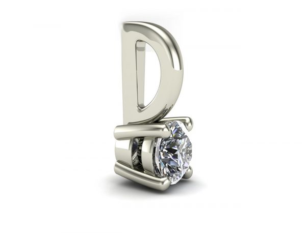 Diamant Solitär Anhänger 585/000 14 K Weißgold 1 Brillant  0,17 ct