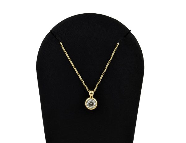 Diamant Solitär Anhänger mit Kette  585/000 14 K Gelbgold 1 Brillant  0,45 ct