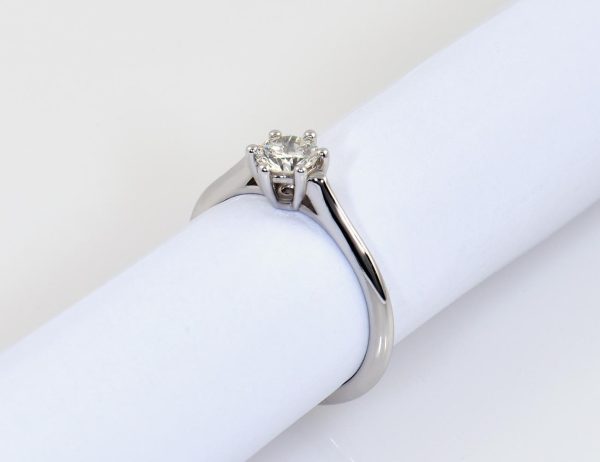 Solitär Diamant Ring 585/000 14 K Weißgold 1 Brillant  0,54 ct