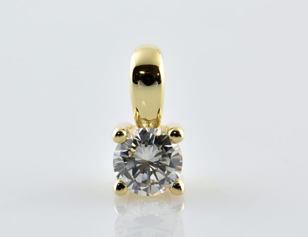 Diamant Solitär Anhänger 585/000 14 K Gelbgold 1 Brillant  0,36 ct