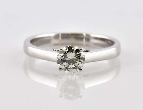 Solitär Diamant Ring 585/000 14 K Weißgold 1 Brillant  0,73 ct