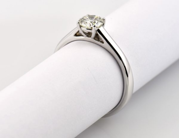 Solitär Diamant Ring 585/000 14 K Weißgold 1 Brillant  0,73 ct