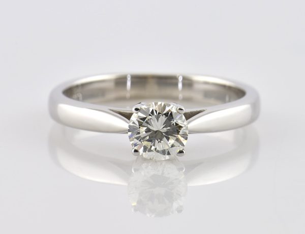 Solitär Diamant Ring 585/000 14 K Weißgold 1 Brillant  0,73 ct