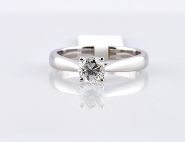 Solitär Diamant Ring 585/000 14 K Weißgold 1 Brillant  0,74 ct