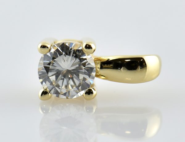 Diamant Solitär Anhänger 585/000 14 K Gelbgold 1 Brillant  0,36 ct