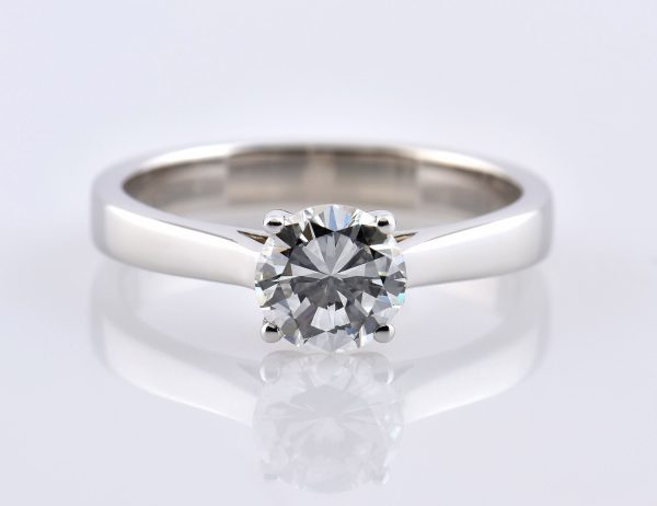 Solitär Diamant Ring 585/000 14 K Weißgold 1 Brillant  1,00 ct