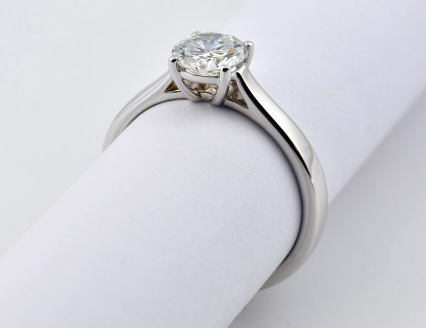 Solitär Diamant Ring 585/000 14 K Weißgold 1 Brillant  1,00 ct
