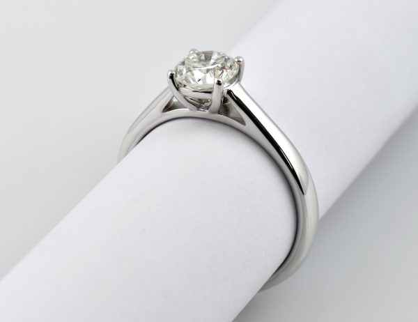 Solitär Diamant Ring 585/000 14 K Weißgold 1 Brillant  1,02 ct