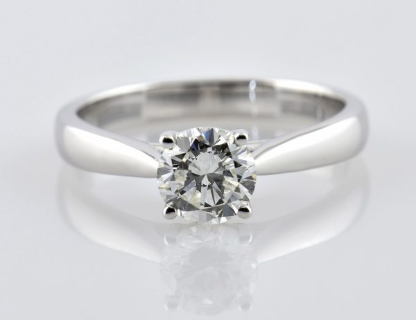 Solitär Diamant Ring 585/000 14 K Weißgold 1 Brillant  1,02 ct