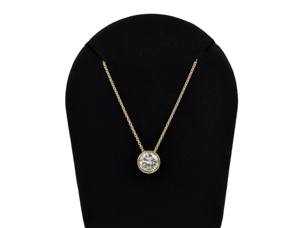 Diamant Solitär Anhänger mit Kette  585/000 14 K Gelbgold 1 Brillant  1,13 ct