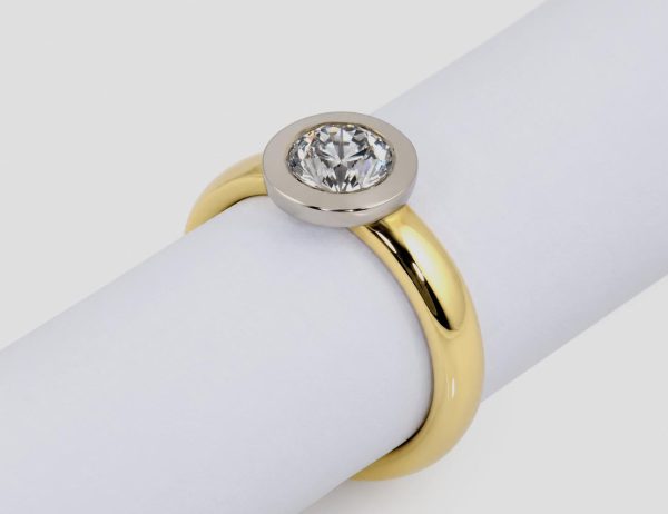 Solitär Diamant Ring 750/000 18 K Gelbgold 1 Brillant  1,24 ct