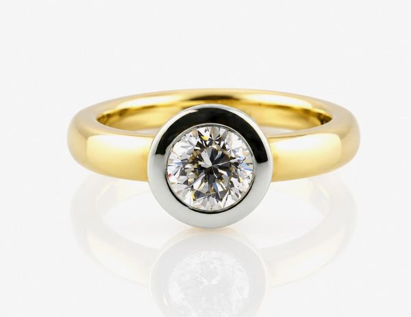 Solitär Diamant Ring 750/000 18 K Gelbgold 1 Brillant  1,24 ct