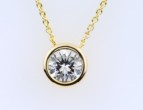 Diamant Solitär Anhänger mit Kette  585/000 14 K Gelbgold 1 Brillant  0,64 ct