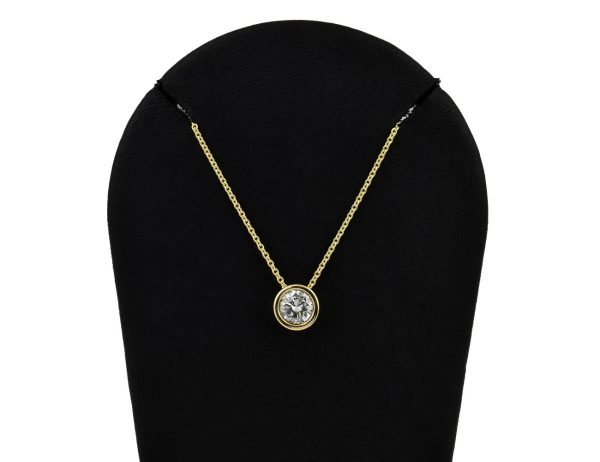 Diamant Solitär Anhänger mit Kette  585/000 14 K Gelbgold 1 Brillant  0,64 ct