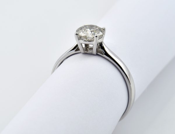 Solitär Diamant Ring 585/000 14 K Weißgold 1 Brillant  1,13 ct