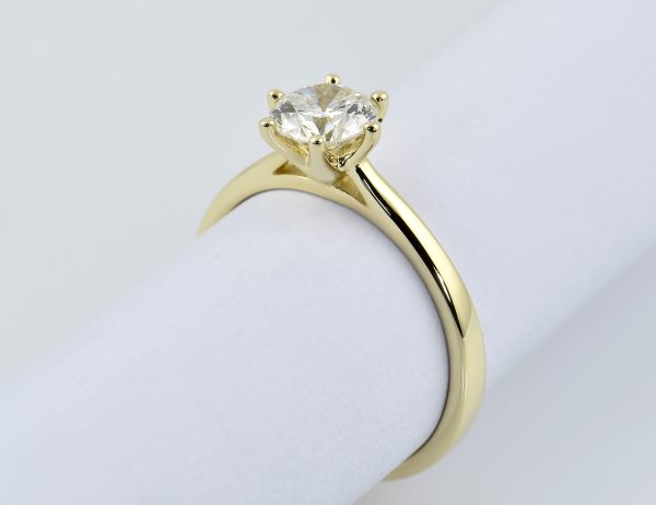 Solitär Diamant Ring 585/000 14 K Gelbgold 1 Brillant  1,00 ct