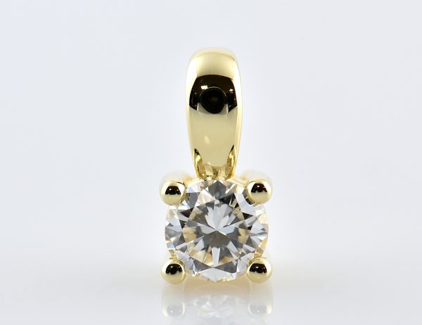 Diamant Solitär Anhänger 585/000 14 K Gelbgold 1 Brillant  0,36 ct