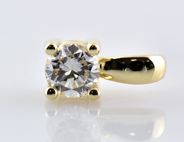 Diamant Solitär Anhänger 585/000 14 K Gelbgold 1 Brillant  0,36 ct
