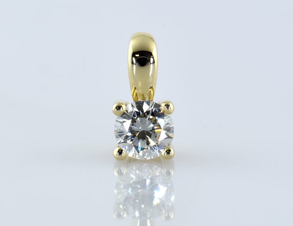 Diamant Solitär Anhänger 585/000 14 K Gelbgold 1 Brillant  0,36 ct