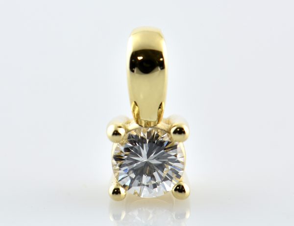 Diamant Solitär Anhänger 585/000 14 K Gelbgold 1 Brillant  0,25 ct