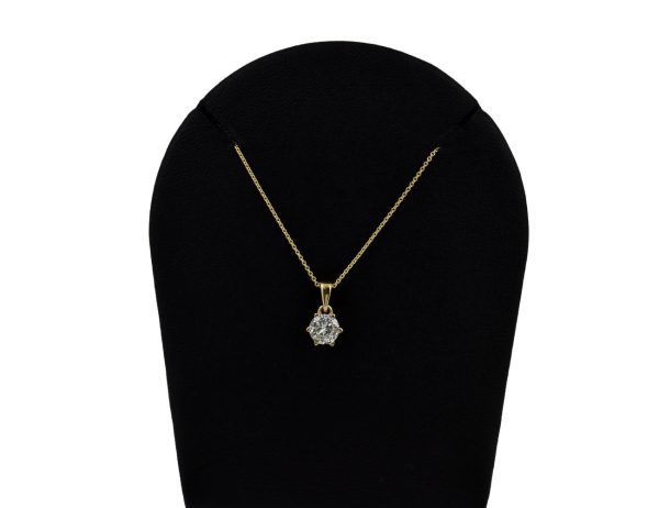 Diamant Solitär Anhänger mit Kette  585/000 14 K Gelbgold 1 Brillant  0,45 ct