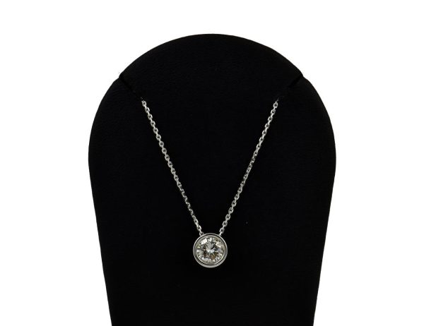 Diamant Solitär Anhänger mit Kette  585/000 14 K Weißgold 1 Brillant  1,09 ct