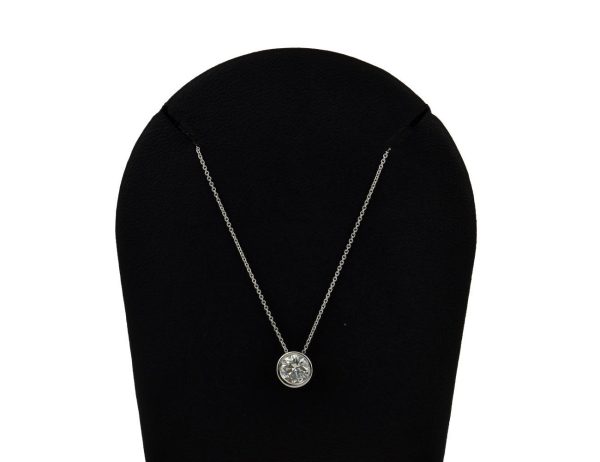 Diamant Solitär Anhänger mit Kette  585/000 14 K Weißgold 1 Brillant  0,50 ct