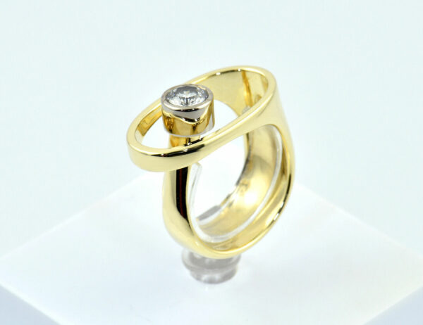 Diamant Ring 585/000 14 K Gelbgold 1 Brillant 0,55 ct