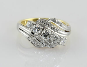 Diamant Ring 585/000 14 K Gelbgold 21 Diamanten zus. 0,85 ct