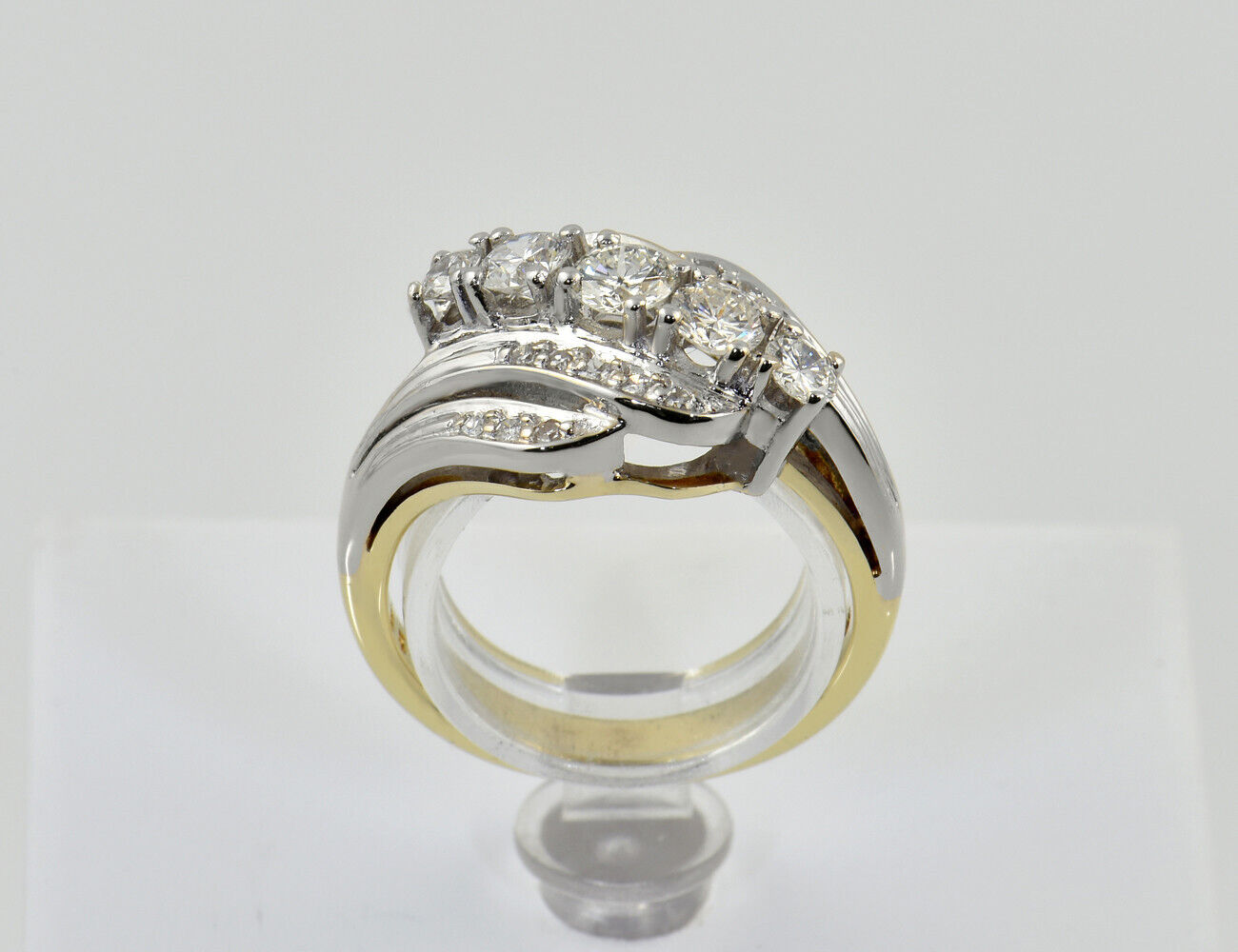 Diamant Ring 585/000 14 K Gelbgold 21 Diamanten zus. 0,85 ct