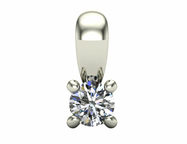 Diamant Solitär Anhänger 585/000 14 K Weißgold 1 Brillant 0,09 ct