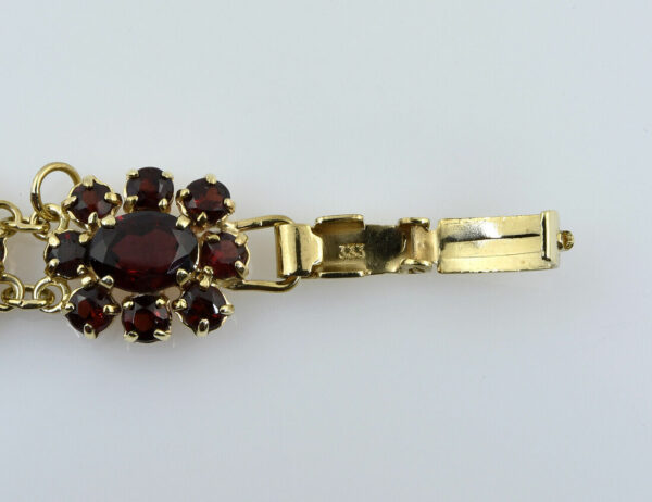 Granat Armband 333/000 8 K Gelbgold, 19 cm lang