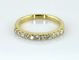 Memoire Diamant Ring 585/000 14 K Gelbgold 10 Brillanten zus. 0,38 ct