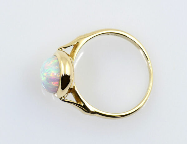 Ring Opal Synthese 585/000 14 K Gelbgold