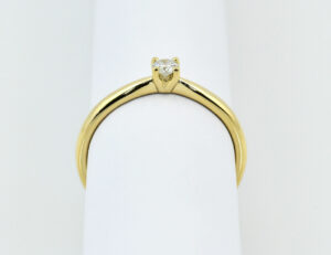 Solitär Diamant Ring 585/000 14 K Gelbgold Brillant 0,13 ct