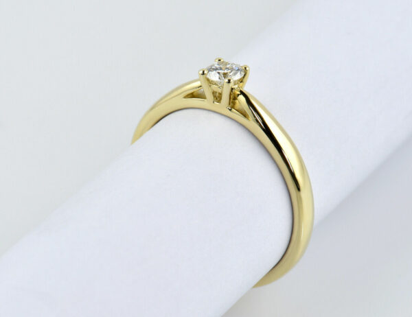 Solitär Diamant Ring 585/000 14 K Gelbgold Brillant 0,23 ct