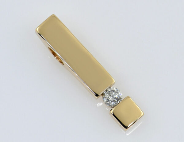 Anhänger Diamant 585/000 14 K Gelbgold 1 Brillant 0,15 ct