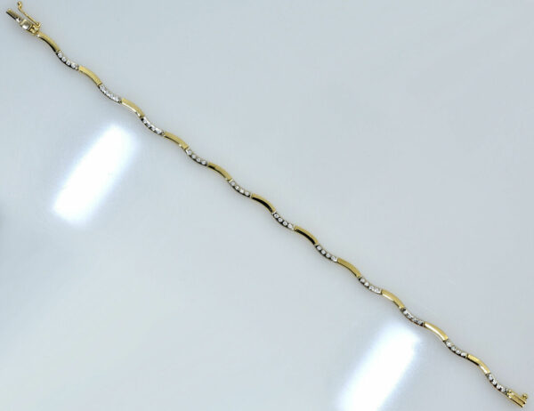 Armband 585/000 14 K Gelb-/ Weißgold Zirkonia 20 cm