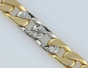 Armband Diamant 585/000 14 K Gelbgold 20 Brillanten zus. 0,20 ct, 18,5 cm