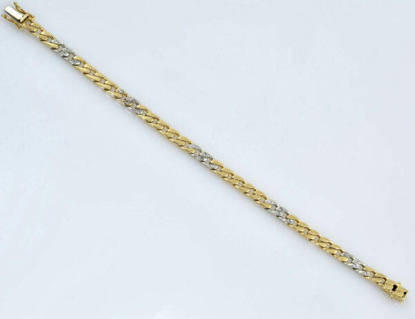 Armband Diamant 585/000 14 K Gelbgold 20 Brillanten zus. 0,20 ct, 18,5 cm