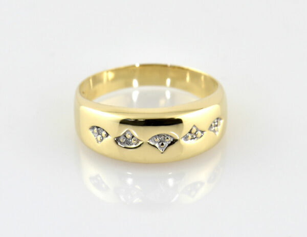 Diamant Ring 585/000 14 K Gelbgold 5 Diamanten zus. 0,05 ct