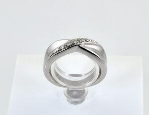 Diamant Ring 585/000 14 K Weißgold 5 Brillanten zus. 0,05 ct