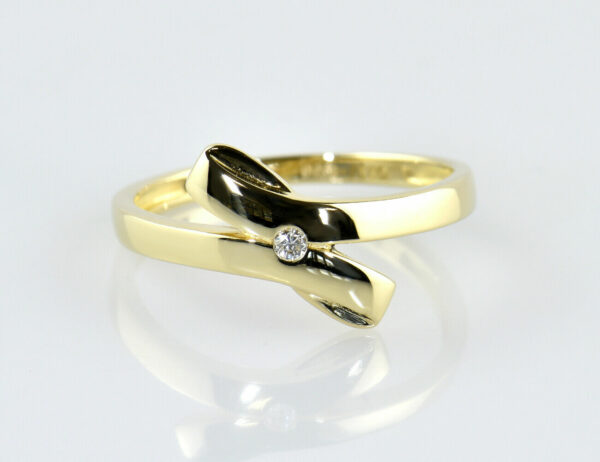 Diamant Solitär Ring 585/000 14 K Gelbgold Brillant 0,02 ct