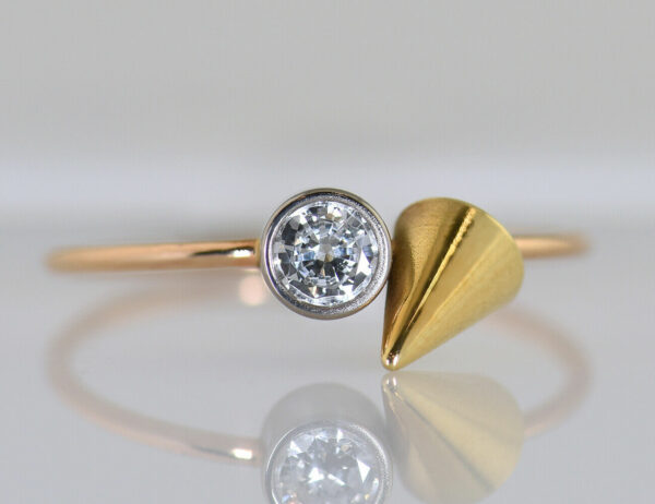 Diamant Solitär Ring 750/000 18 K Weiß-/Gelbgold Brillant 0,20 ct