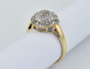 Diamantring 585/000 14 K Gelbgold 59 Diamanten zus. 1,00 ct