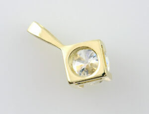 Solitär Anhänger Diamant 585/000 14 K Gelbgold Brillant 0,60 ct